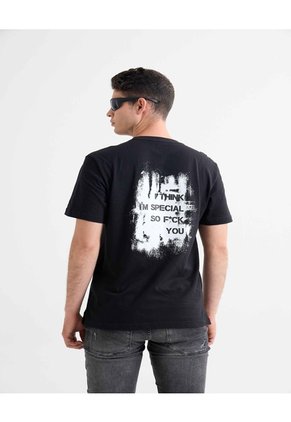 Camiseta Estampado F*Ck It  Para Hombre Negro Seven Seven