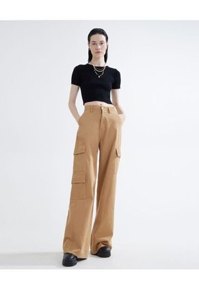 Camiseta Tipo Crop Ajustada  Para Mujer Negro Seven Seven