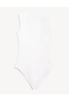 Body Licrado Cuello Bandeja  Para Mujer Negro Seven Seven