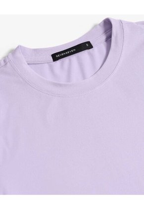 Camiseta Básica Manga Corta  Para Mujer Lila Seven Seven