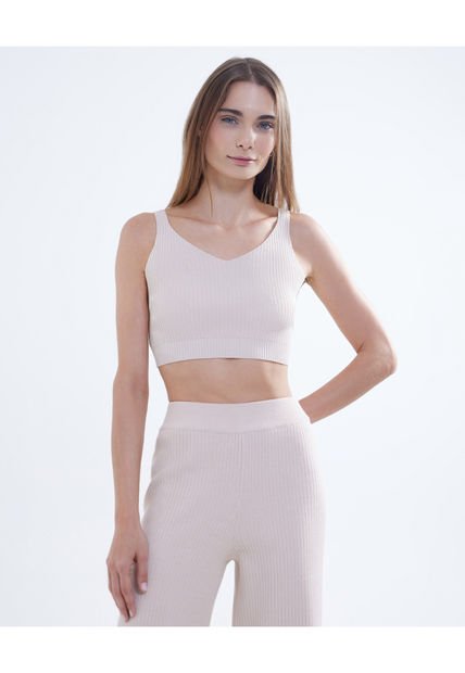 Camiseta Para Mujer Manga Sisa Color Avena Marca Seven Seven #28095594