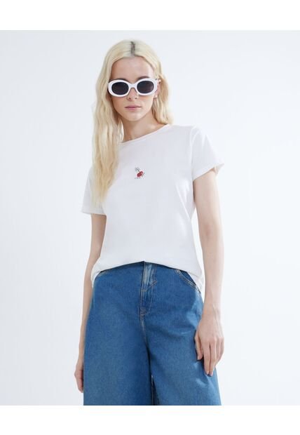 Camiseta  Para Mujer Manga Corta Color Marfil Marca Seven Seven #28095631