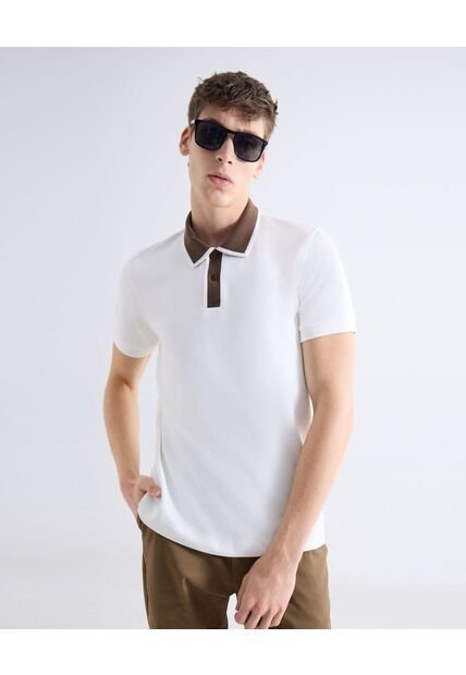 Polo  Para Hombre Cuello Tejido Sin Bolsillo Color Crudo Marca Seven Seven #45110947