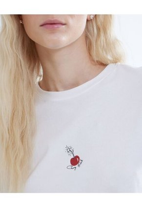 Camiseta  Para Mujer Manga Corta Color Marfil Marca Seven Seven #28095631