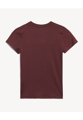 Camiseta Básica Manga Corta  Para Mujer Vino Seven Seven