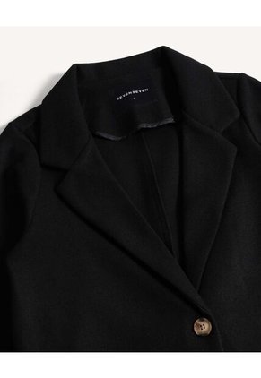 Abrigo De Paño  Para Mujer Negro Seven Seven