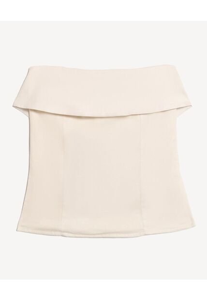 Top Strapless De Diseño Estructurado  Para Mujer Marfil Seven Seven