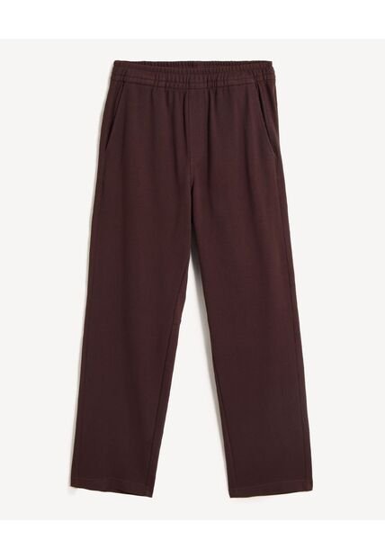 Pantalón Straight De Tiro Medio  Para Hombre Café Seven Seven