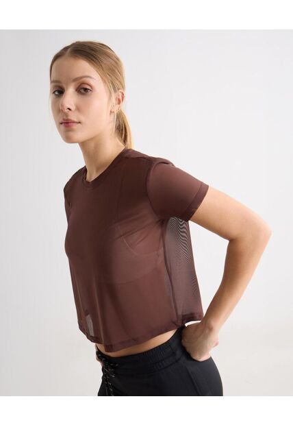 Camiseta  Para Mujer Manga Corta Cuello Redondo Color Café Marca Seven Seven #28096500