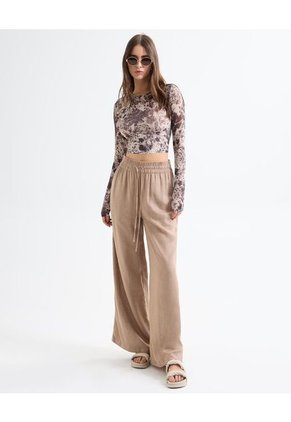 Camiseta Para Mujer Manga Larga Color Cafe Oscuro Marca Seven Seven #28096106