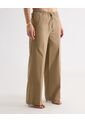 Pantalón Palazzo Con Cintura Ajustable  Para Mujer Camel Seven Seven de Seven Seven