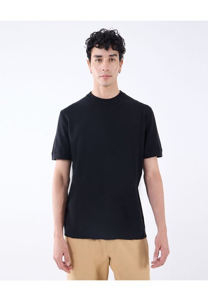 Camiseta Para Hombre Manga Corta Color Negro Marca Seven Seven #45092597
