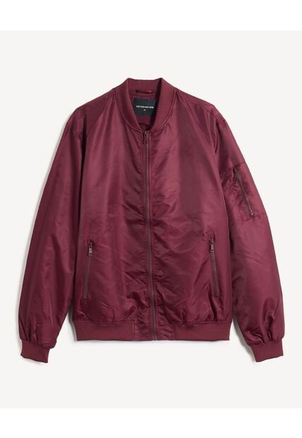 Chaqueta Bomber Con Cremallera  Para Hombre Rojo Seven Seven