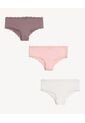 Pack X3 Panty Tipo Hipster Con Encaje X3 Para Mujer Rosa Seven Seven de Seven Seven