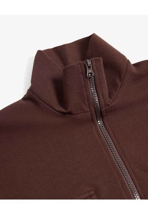 Buso Half Zipper Crop  Para Mujer Café Seven Seven