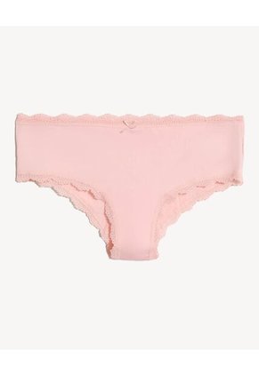 Pack X3 Panty Tipo Hipster Con Encaje X3 Para Mujer Rosa Seven Seven