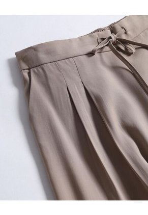 Pantalón Amplio Con Cordón  Para Mujer Taupe Seven Seven