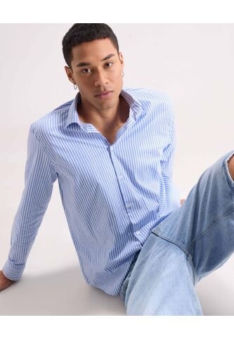 Camisa  Para Hombre Manga Larga Sin Bolsillo Cuello C Color Azul Marca Seven Seven #45017711 Seven Seven