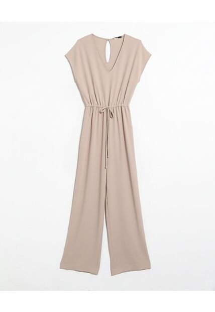 Enterizo De Cintura Ajustable  Para Mujer Taupe Seven Seven