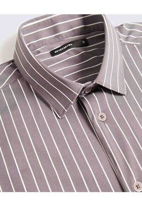 Camisa Para Hombre Manga Larga Sin Bolsillo Cuello Casual M Color Gris Marca Seven Seven #45012116