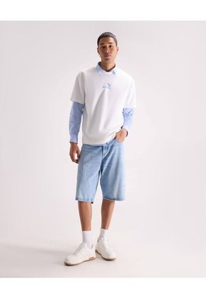 Camisa Stretch Cuello Gales  Para Hombre Azul Seven Seven