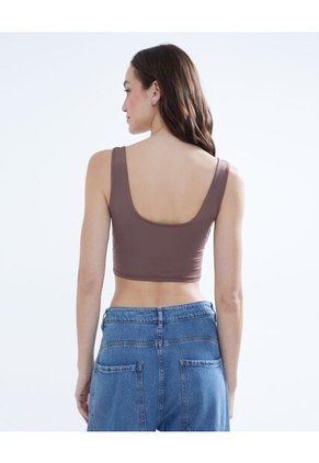 Camiseta Para Mujer Manga Sisa Color Cafe Marca Seven Seven #28095912