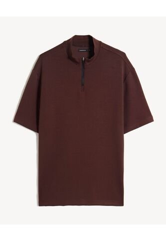 Polo  Para Hombre Cuello Mao Sin Bolsillo Color Vino Marca Seven Seven #45110978 Seven Seven