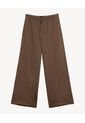 Pantalón De Silueta Amplia Con Cordón  Para Mujer Café Seven Seven de Seven Seven