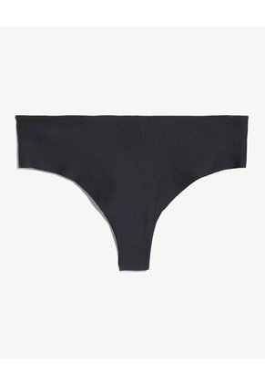 Pack X3 Panty Invisible Corte Tanga X3 Para Mujer Negro Seven Seven