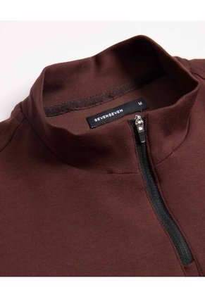 Polo Relaxed Zipper  Para Hombre Vino Seven Seven