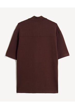 Polo Relaxed Zipper  Para Hombre Vino Seven Seven