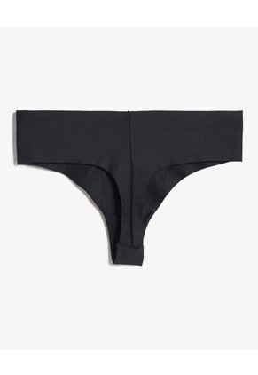 Pack X3 Panty Invisible Corte Tanga X3 Para Mujer Negro Seven Seven