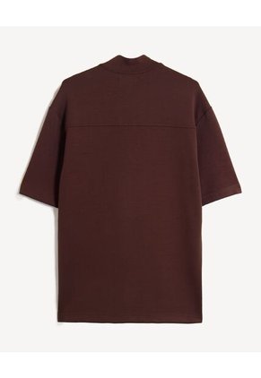 Polo Relaxed Zipper  Para Hombre Vino Seven Seven