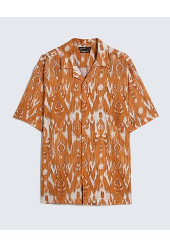 Camisa Para Hombre Manga Corta Cuello Resort Color Naranja Marca Seven Seven #45012097 Seven Seven