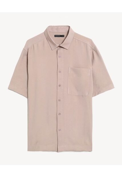 Camisa Relaxed Con Bolsillo  Para Hombre Taupe Seven Seven