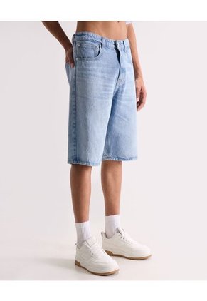 Bermuda Loose Con Desgastes  Para Hombre Azul Seven Seven