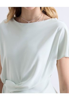 Blusa Con Lazo Lateral  Para Mujer Verde Seven Seven