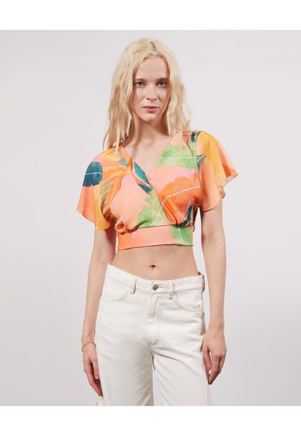 Blusa Para Mujer Manga Corta Color Naranja Marca Seven Seven #28123856