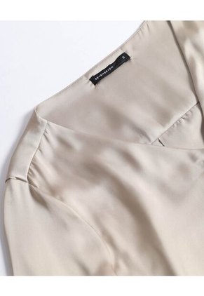 Blusa Escote En V  Para Mujer Crema Seven Seven