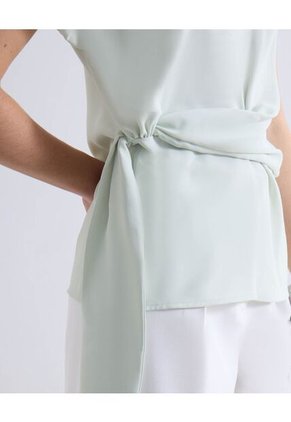 Blusa Con Lazo Lateral  Para Mujer Verde Seven Seven