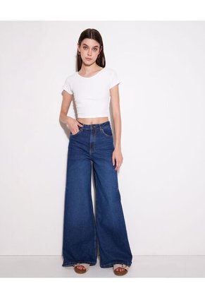 Jean Para Mujer Wide-Leg Color Azul Marca Seven Seven #28160712