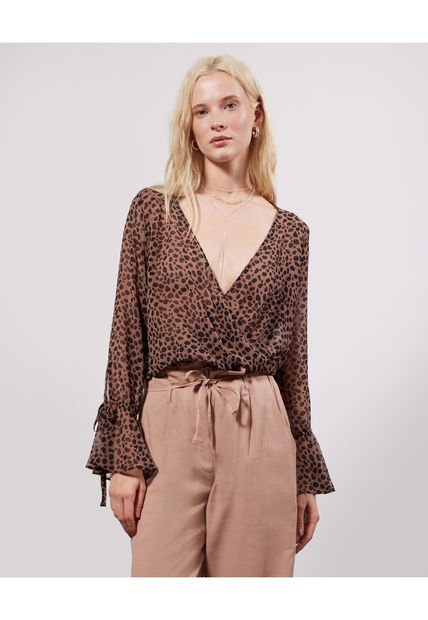 Blusa Para Mujer Manga Larga Color Camel Marca Seven Seven #28123853