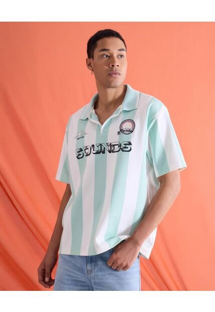 Polo Oversize Estampada  Para Hombre Verde Seven Seven