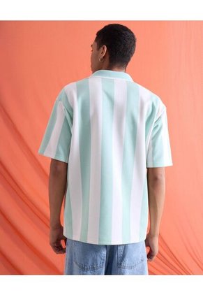 Polo Oversize Estampada  Para Hombre Verde Seven Seven