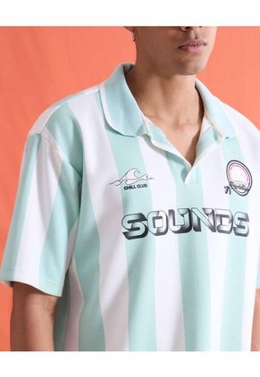 Polo Oversize Estampada  Para Hombre Verde Seven Seven