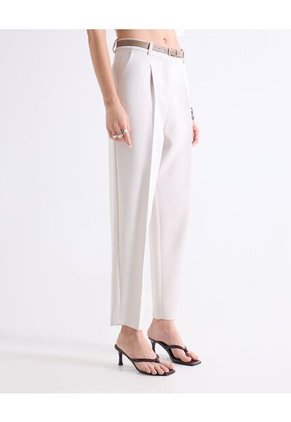 Pantalón Recto De Talle Alto  Para Mujer Marfil Seven Seven