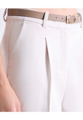 Pantalón Recto De Talle Alto  Para Mujer Marfil Seven Seven