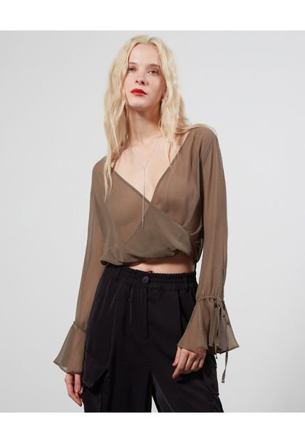Blusa Para Mujer Manga Larga Color Verde  Marca Seven Seven #28123852