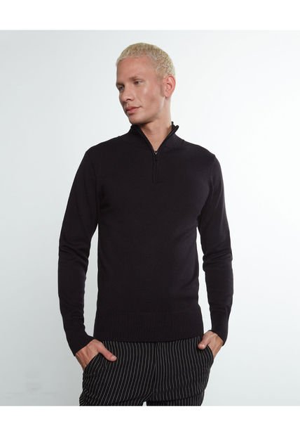 Saco Para Hombre Cuello Alto O Cuello Tortuga Color Negro Marca Seven Seven #45330225