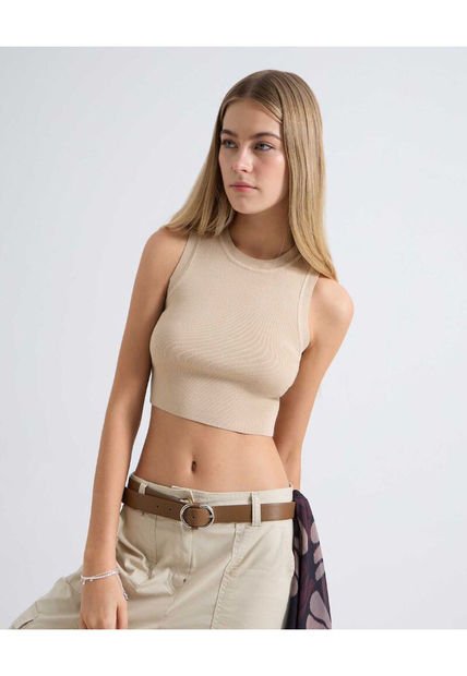 Camiseta Para Mujer Manga Sisa Color Arena Marca Seven Seven #28096038
